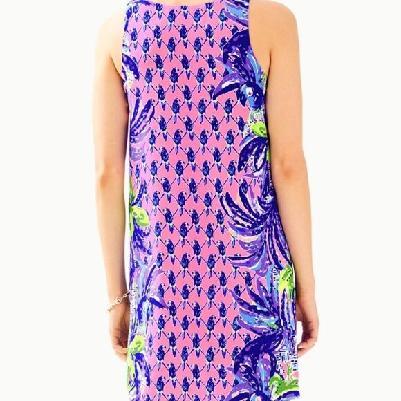 NWT Lilly Pulitzer Jackie Silk Shift Pecking Order Print Sleeveless Dress - Picture 3 of 14